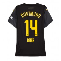 Camiseta Borussia Dortmund Maximilian Beier #14 Visitante Equipación para mujer 2024-25 manga corta